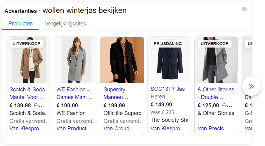 Voorbeeld Shopping Ad